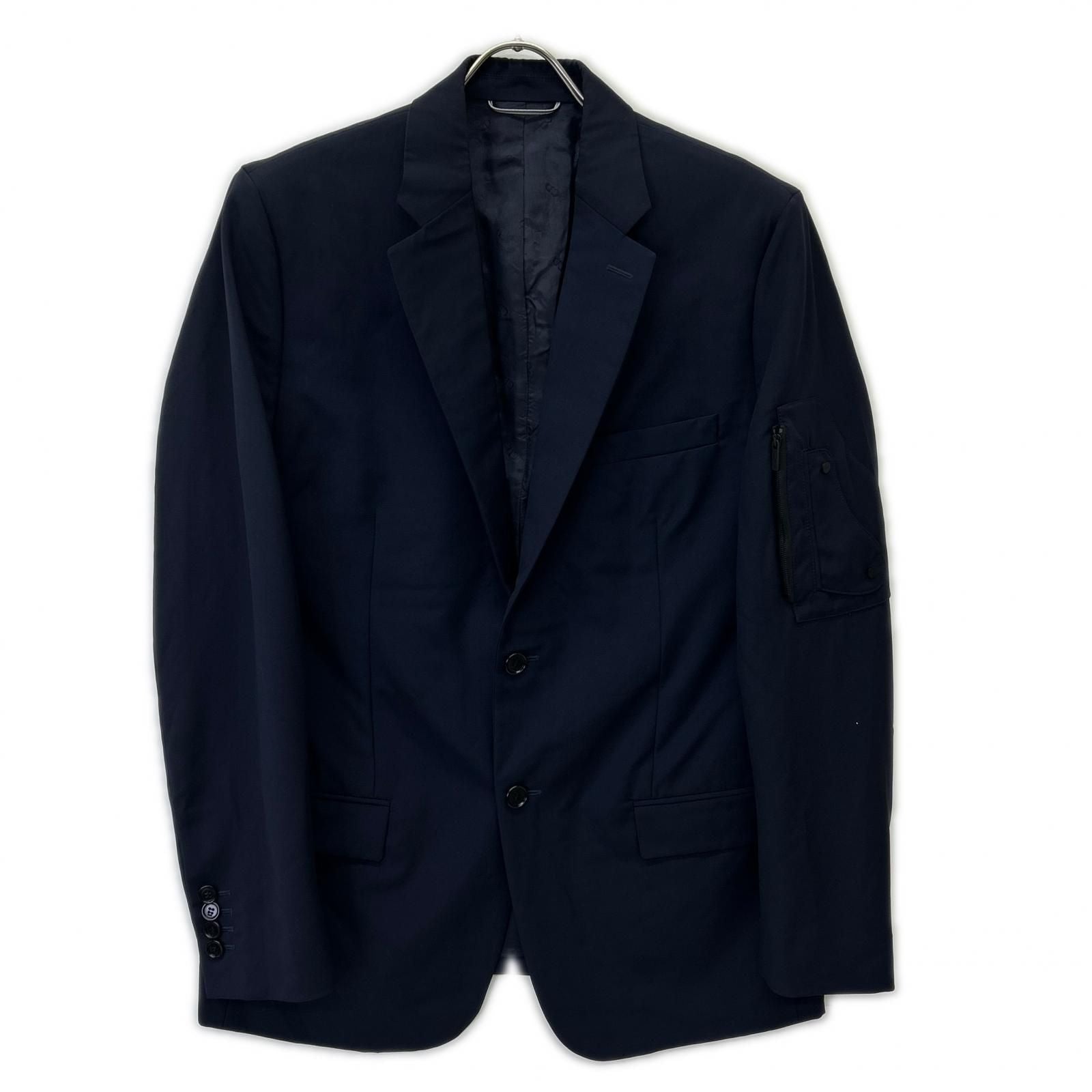 Dior Navy Arm Saddle Pocket Wool Mohair Tailored Jacket 48
