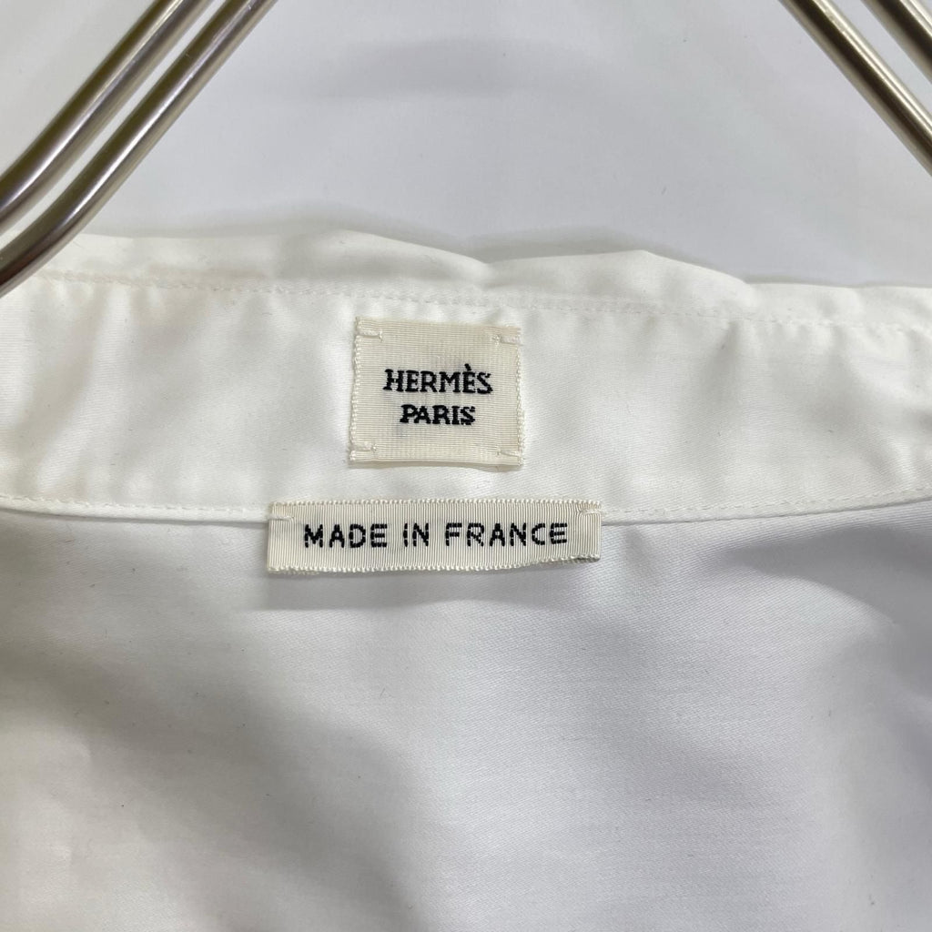 Hermes White Cotton Series Shell Button Shirt 34 — view 4