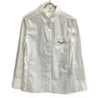 Hermes White Cotton Series Shell Button Shirt 34