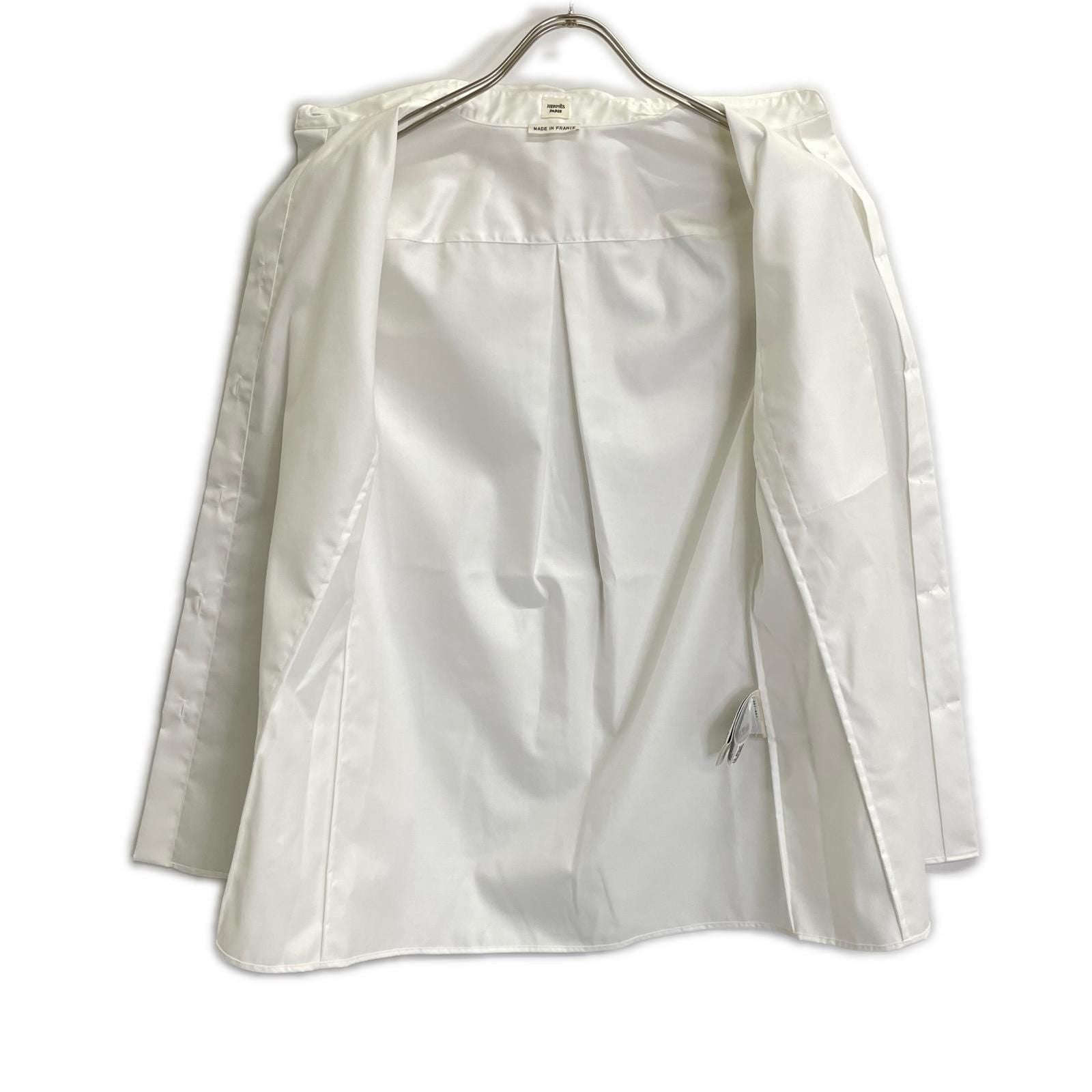 Hermes White Cotton Series Shell Button Shirt 34 — view 3