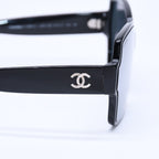 Chanel Square Shape Sunglasses Mirror Lens Black CC Logo Eyewear — view 8