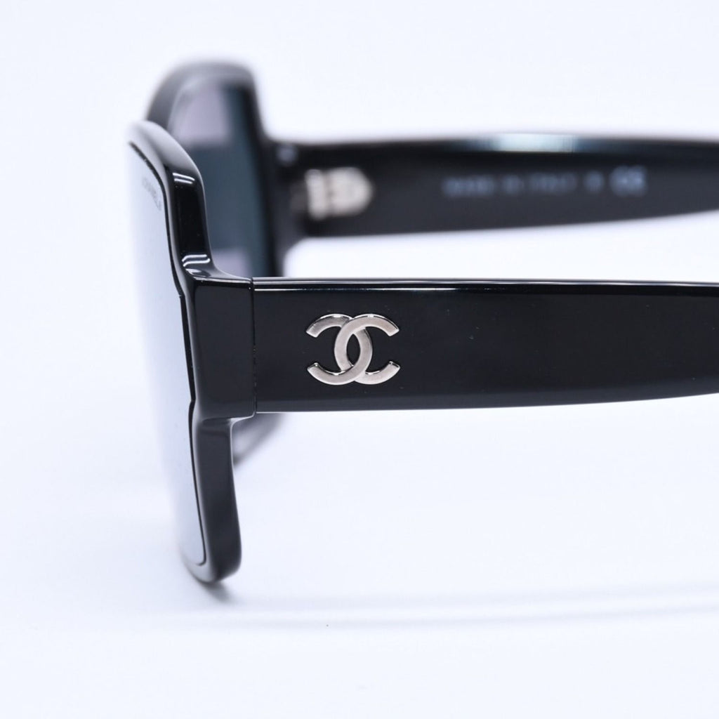 Chanel Square Shape Sunglasses Mirror Lens Black CC Logo Eyewear — view 7