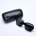 Chanel Square Shape Sunglasses Mirror Lens Black CC Logo Eyewear