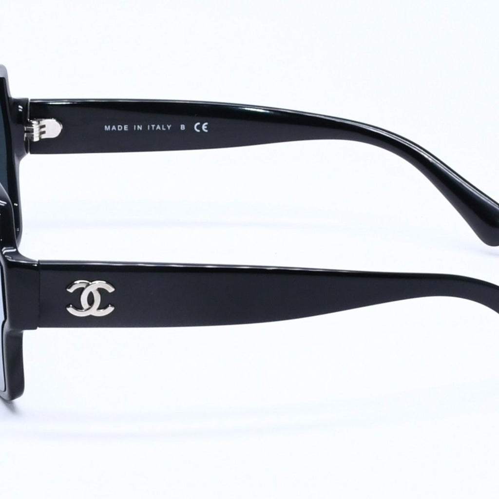 Chanel Square Shape Sunglasses Mirror Lens Black CC Logo Eyewear — view 6