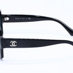 Chanel Square Shape Sunglasses Mirror Lens Black CC Logo Eyewear — view 6