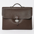 Hermes Sac a Depeche 41 Triple Leather le Business Bag Togo Chocolate Silver 4