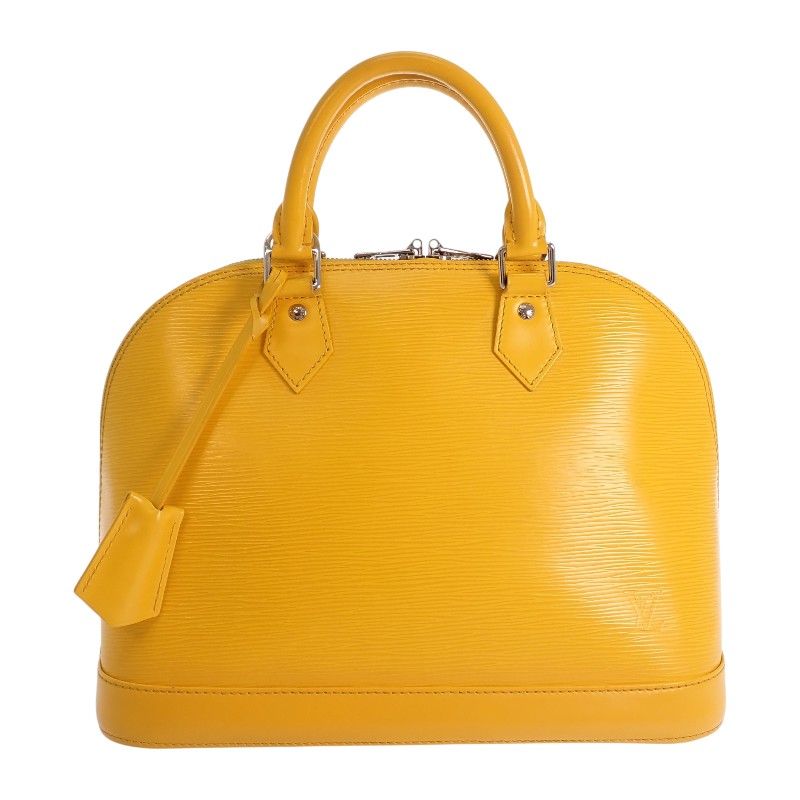 Louis Vuitton Alma PM Epi Handbag Citron Yellow Silver