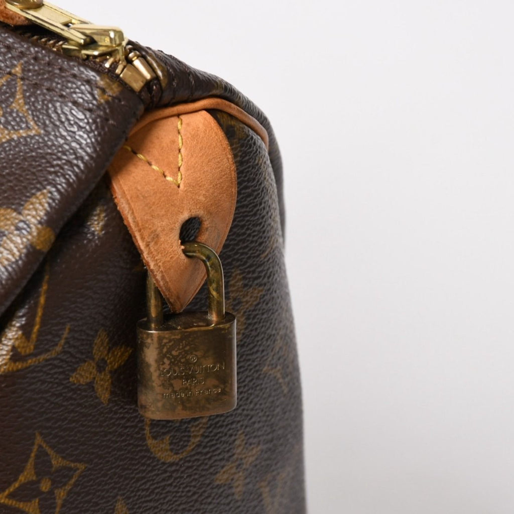 Louis Vuitton Speedy 30 Handbag Monogram Brown Gold — view 6