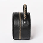 Chanel Small Round Vanity Bag Handbag Stand CC Logo Caviar Leather Black — view 4