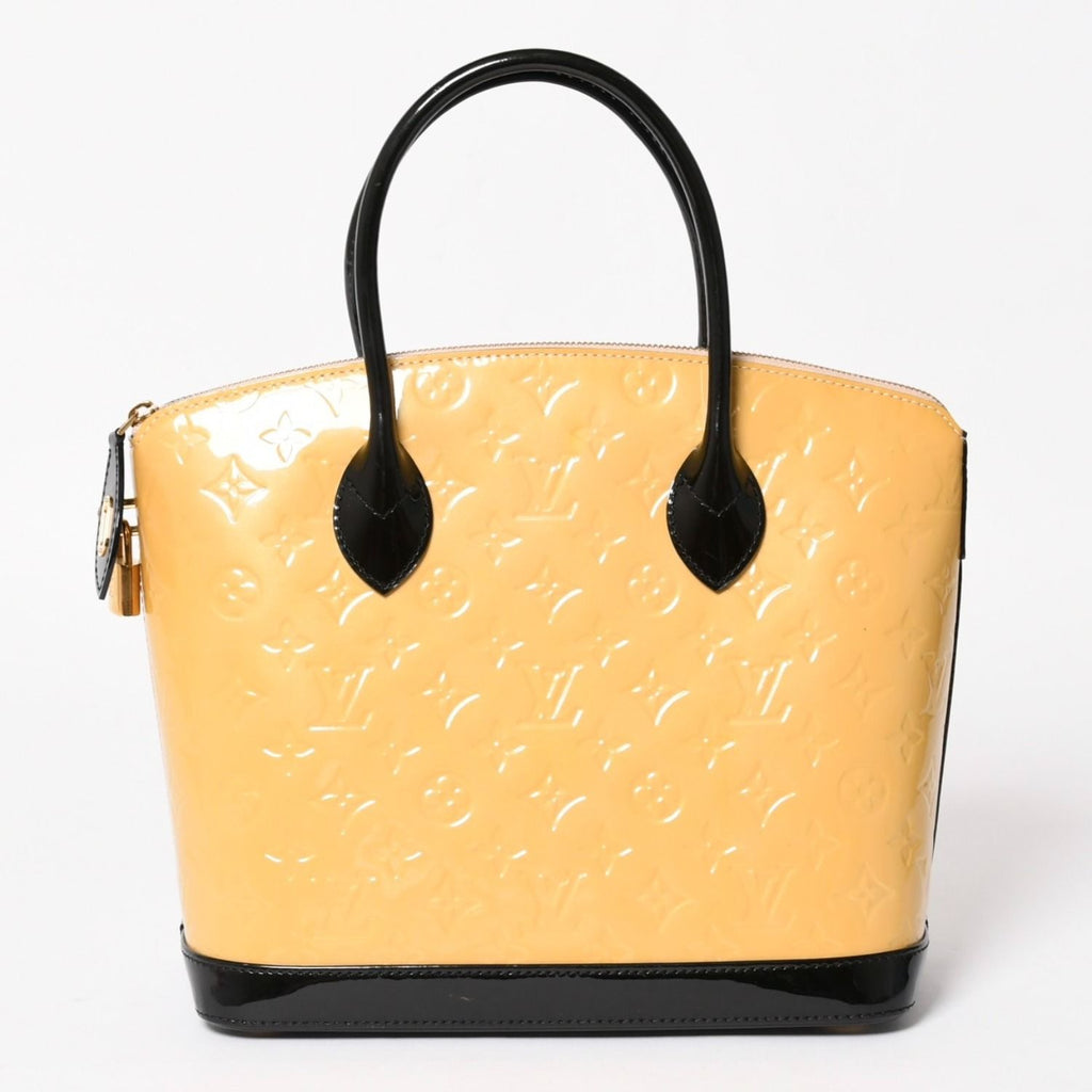 Louis Vuitton PM Handbag Monogram Vernis Yellow Black Gold 4