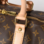 Louis Vuitton Monogram Keepall 45 Boston Bag Canvas Vachetta Leather Brown Gold — view 8