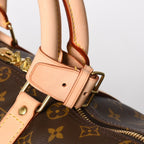 Louis Vuitton Monogram Keepall 45 Boston Bag Canvas Vachetta Leather Brown Gold — view 7