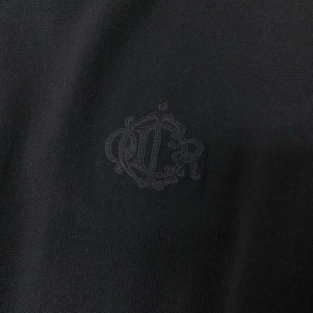 Dior Mock Neck Knit Sweater Logo Embroidery High Gee L Black Wool — view 6