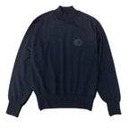 Dior Mock Neck Knit Sweater Logo Embroidery High Gee L Black Wool — view 2