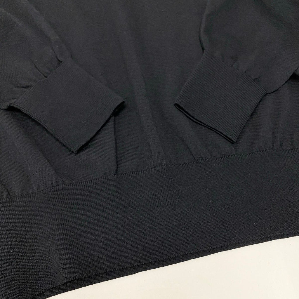 Dior Mock Neck Knit Sweater Logo Embroidery High Gee L Black Wool — view 5