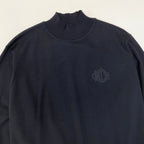 Dior Mock Neck Knit Sweater Logo Embroidery High Gee L Black Wool — view 4