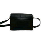 Gucci Vintage Horseshoe Leather Shoulder Bag Cross Black — view 3