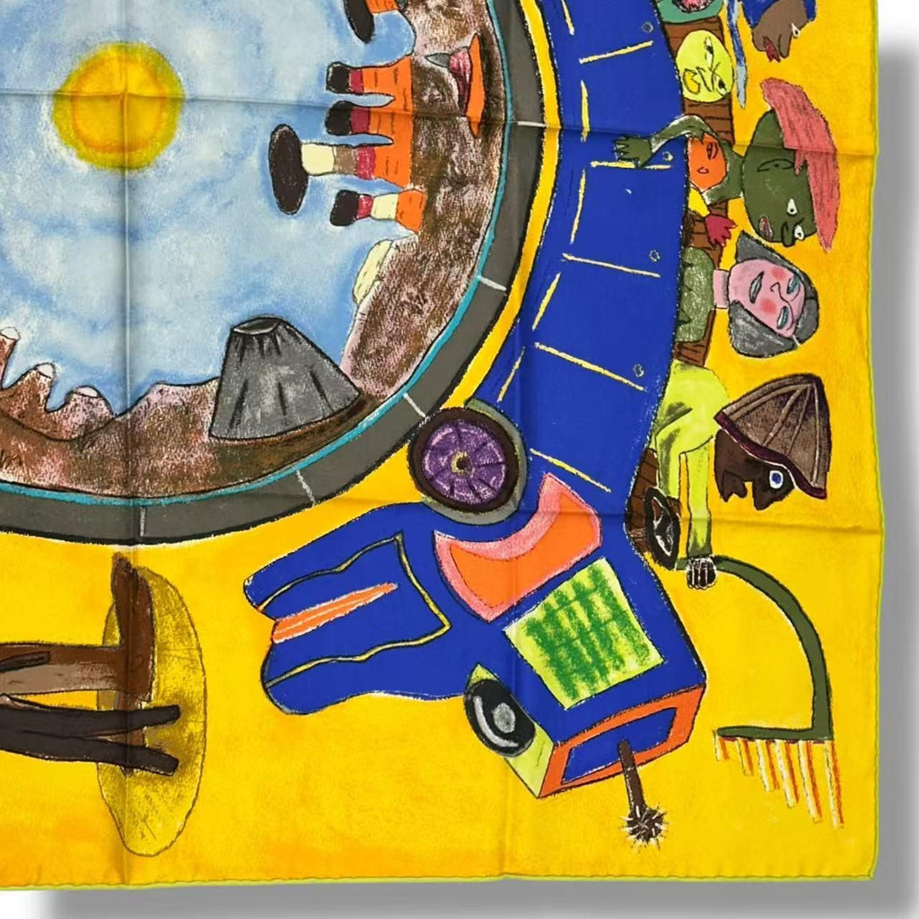 Louis Vuitton Silk Scarf Large le Voyage en Arizona Journey to Yellow — view 5