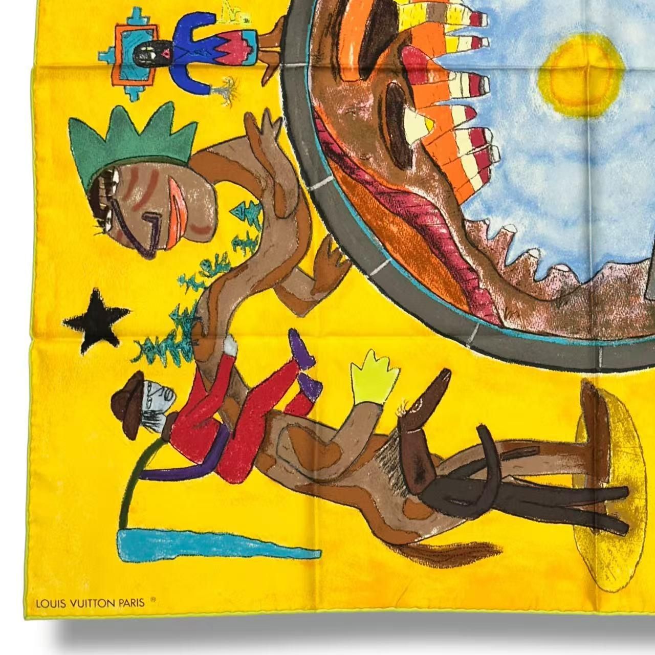 Louis Vuitton Silk Scarf Large le Voyage en Arizona Journey to Yellow — view 3
