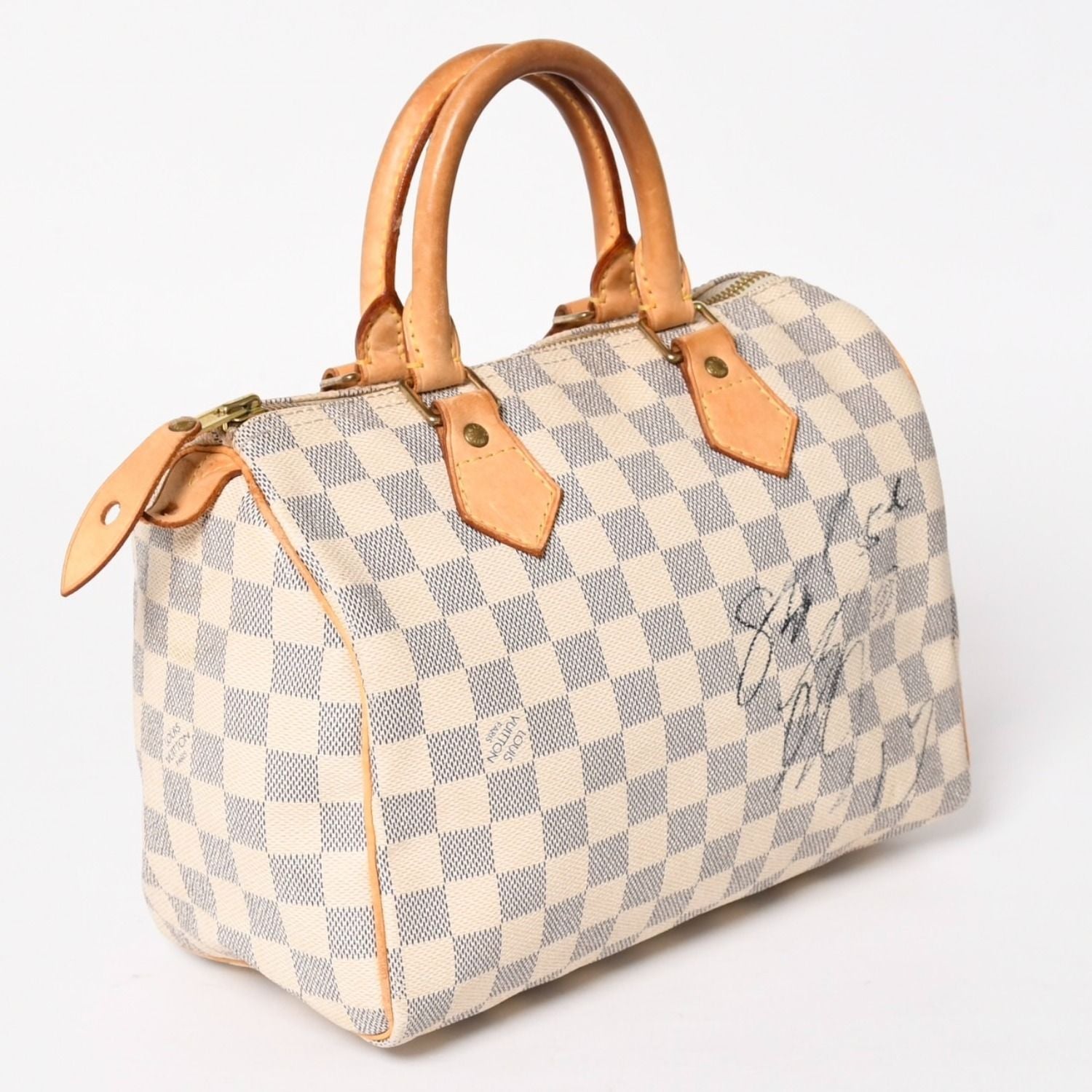 Louis Vuitton Handbag Speedy 25 Damier Azur White Navy — view 3