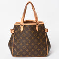 Louis Vuitton Patignol Handbag Monogram Canvas Vachetta Leather Brown Gold