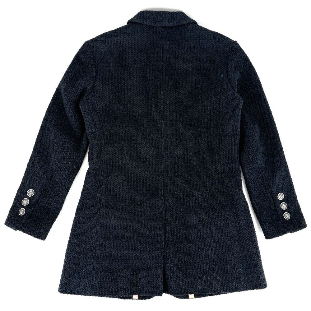 Chanel Tailored Jacket CC Logo 38 Navy Cotton Viscose — view 2
