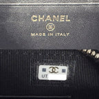Chanel Shoulder Bag Quilted Mini Logo Chain Crossbody CC Small Lambskin Black — view 5