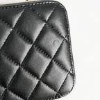 Chanel Shoulder Bag Quilted Mini Logo Chain Crossbody CC Small Lambskin Black — view 8