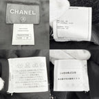 Chanel Collarless Jacket Zip Up 36 Black Silk Acrylic — view 3