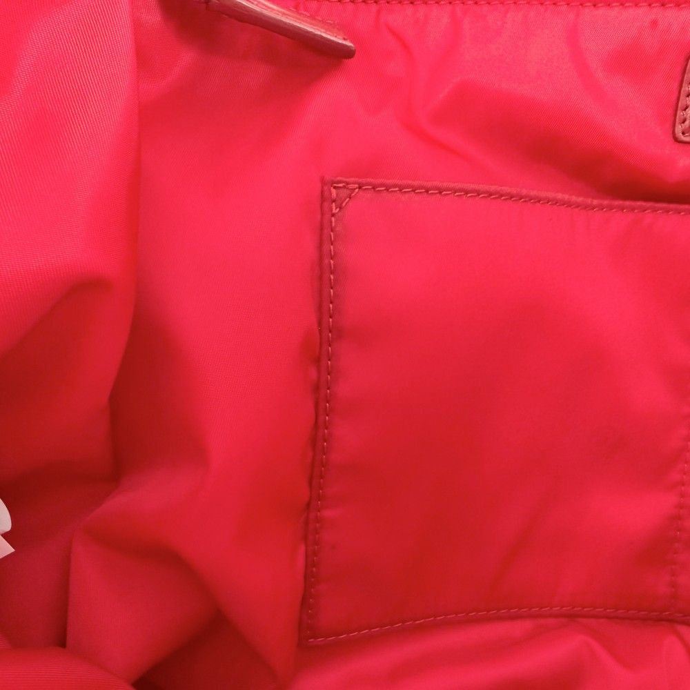 Prada Handbag Padded Re-Nylon Tote Nylon Red Silver — view 6