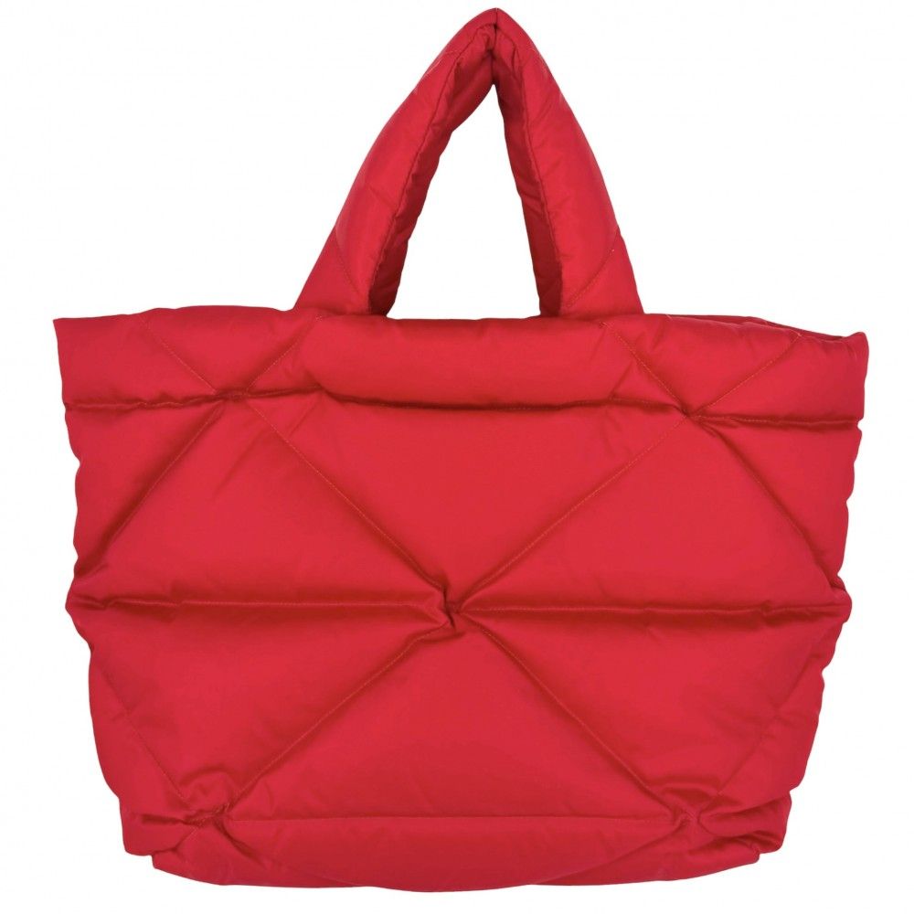 Prada Handbag Padded Re-Nylon Tote Nylon Red Silver — view 2