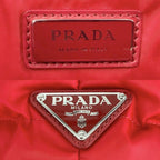 Prada Handbag Padded Re-Nylon Tote Nylon Red Silver — view 5