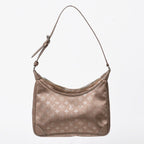 Louis Vuitton Monogram Satin Little Boulogne Shoulder Bag Beige Fabric Silver