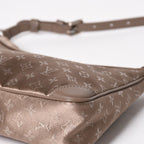 Louis Vuitton Monogram Satin Little Boulogne Shoulder Bag Beige Fabric Silver — view 6