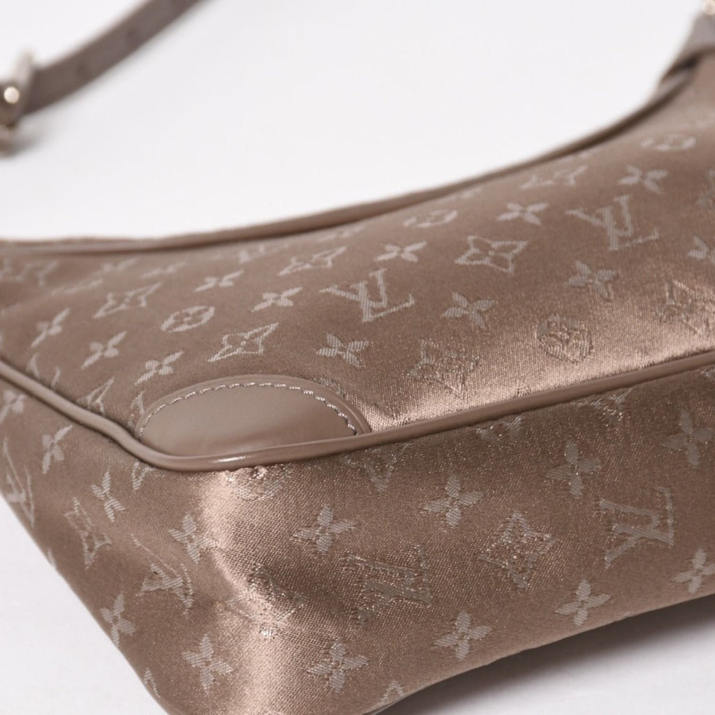 Louis Vuitton Monogram Satin Little Boulogne Shoulder Bag Beige Fabric Silver — view 7