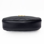 Gucci Waist Bag Belt Pouch Black Gold Clutch Leather GG Marmont — view 6