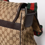 Gucci Web Strap Messenger Shoulder Bag GG Canvas Sherry Line Brown — view 4