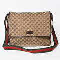 Gucci Web Strap Messenger Shoulder Bag GG Canvas Sherry Line Brown