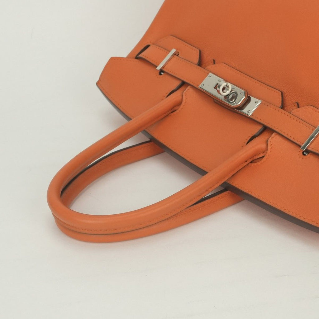 Hermes Birkin 30 Tote Swift Orange Ruthenium Handbag Veau — view 4