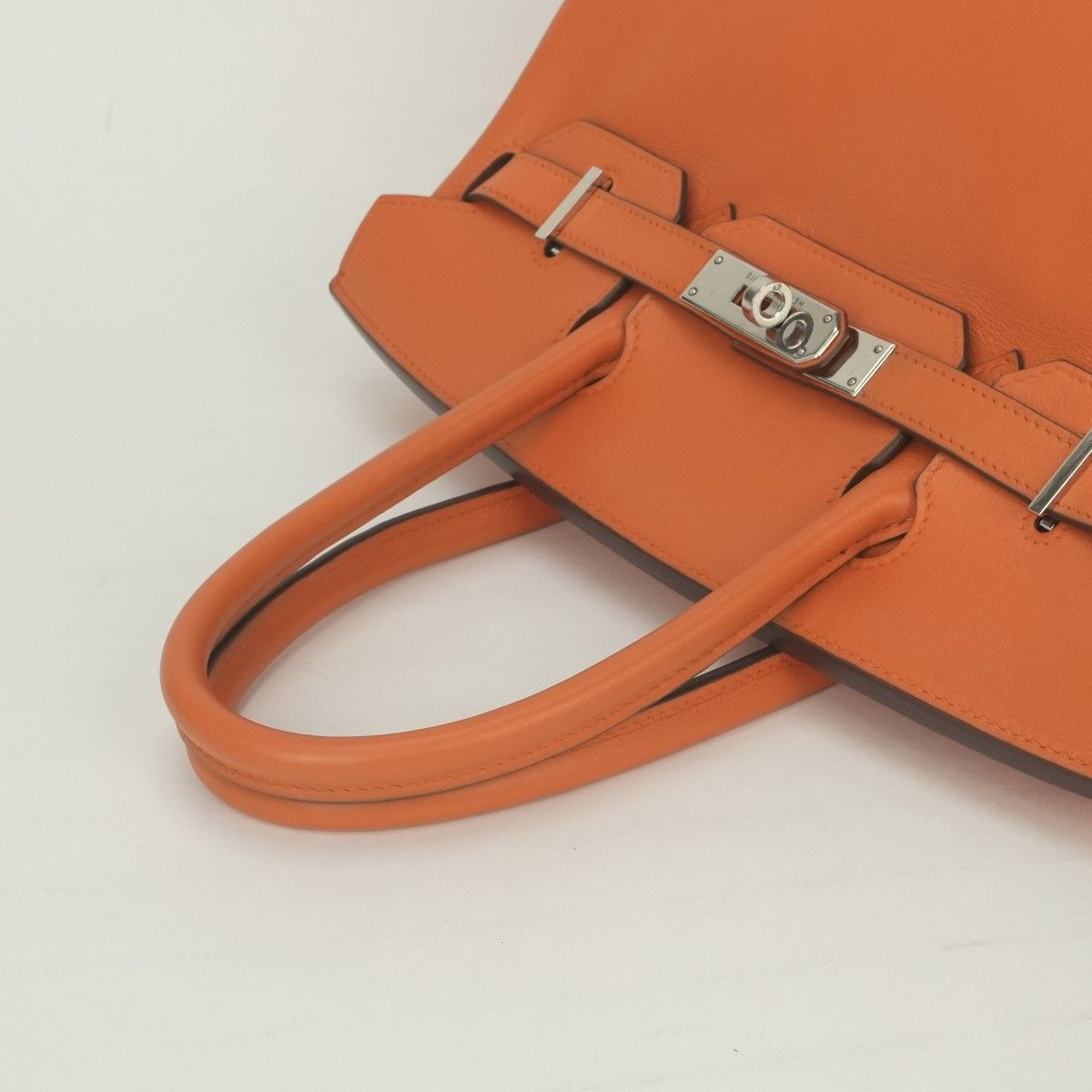 Hermes Birkin 30 Tote Swift Orange Ruthenium Handbag Veau — view 4