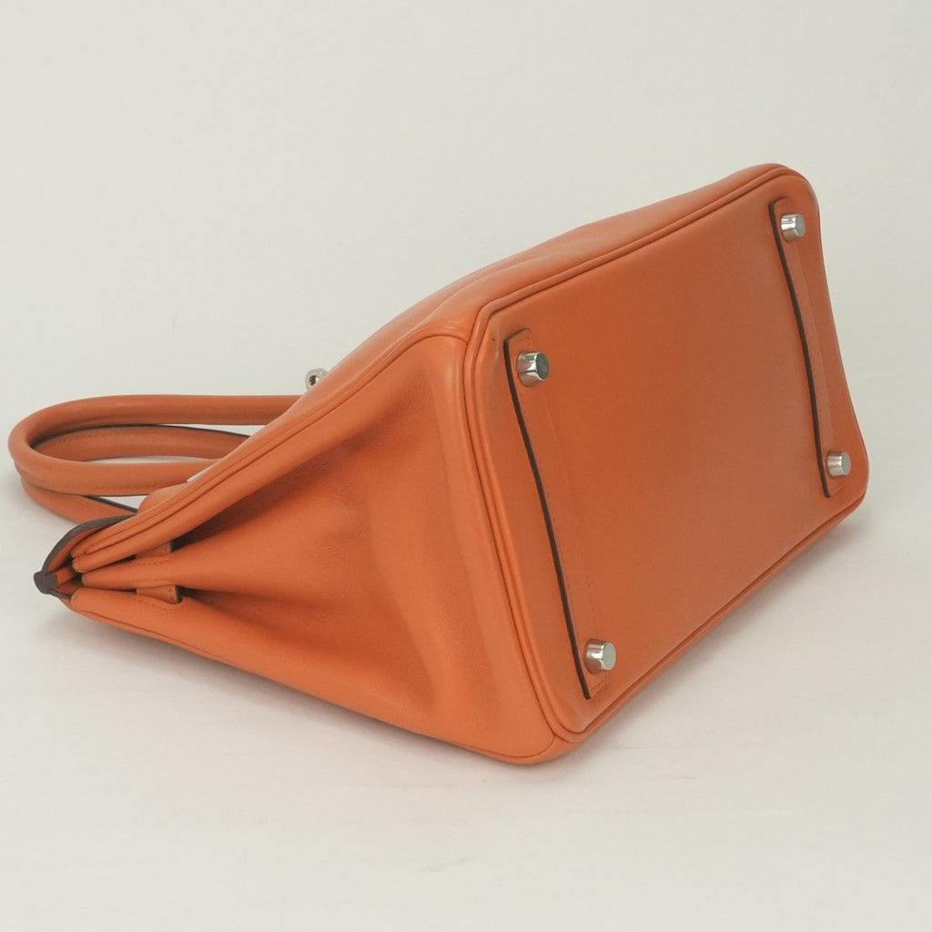 Hermes Birkin 30 Tote Swift Orange Ruthenium Handbag Veau — view 6