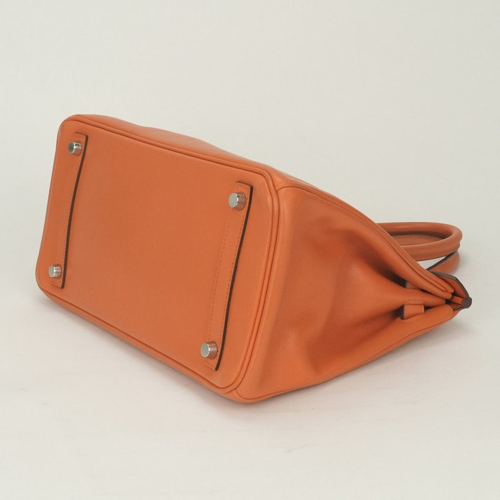 Hermes Birkin 30 Tote Swift Orange Ruthenium Handbag Veau — view 5