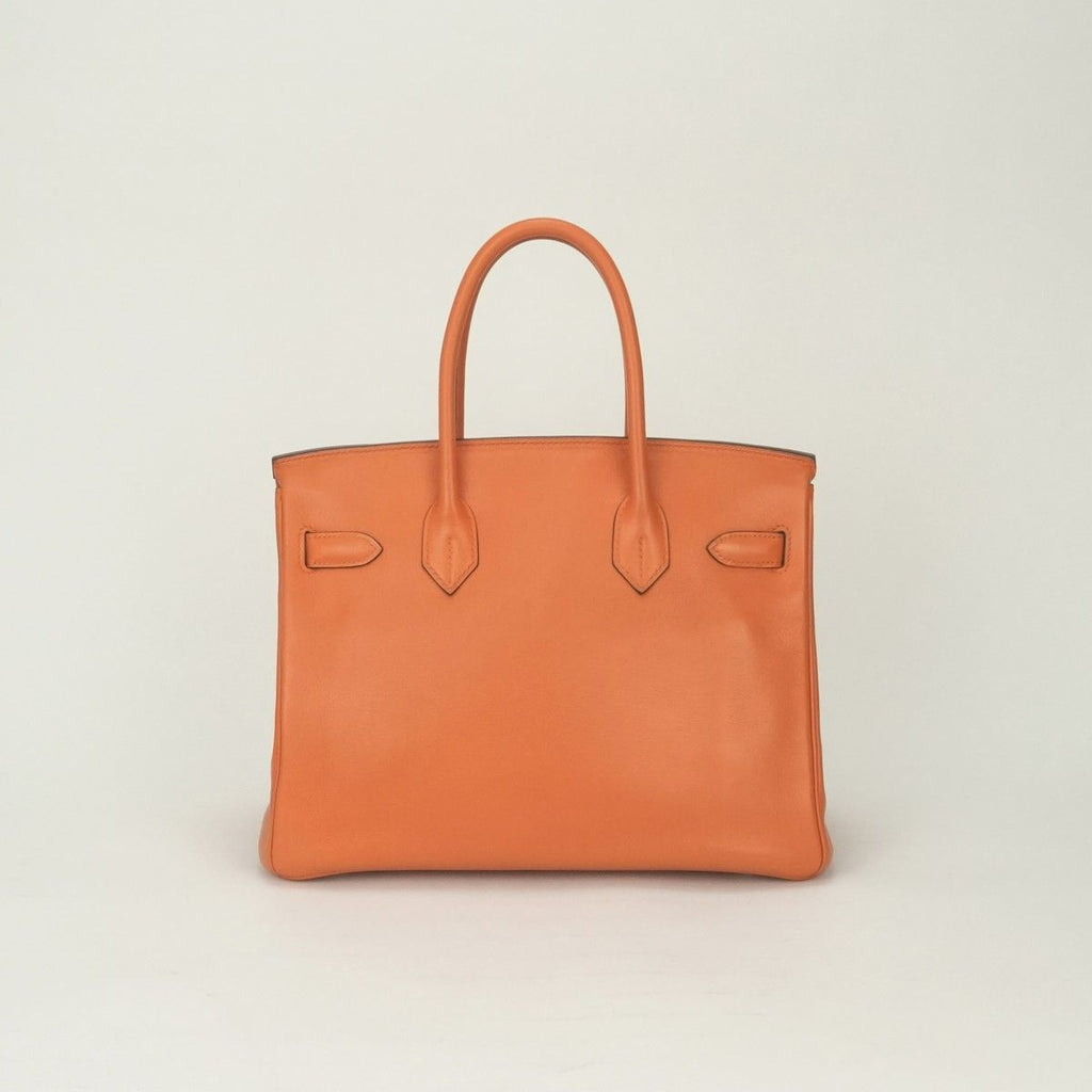 Hermes Birkin 30 Tote Swift Orange Ruthenium Handbag Veau — view 3