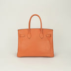 Hermes Birkin 30 Tote Swift Orange Ruthenium Handbag Veau — view 3