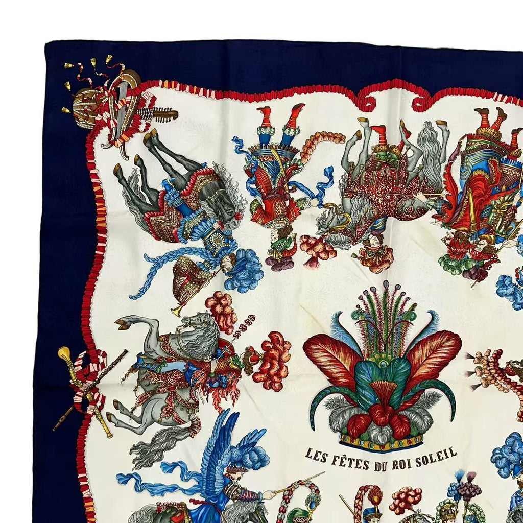 Hermes Scarf Silk Carre 90 les Fetes du Roi Soleil Celebration of the Sun King — view 2
