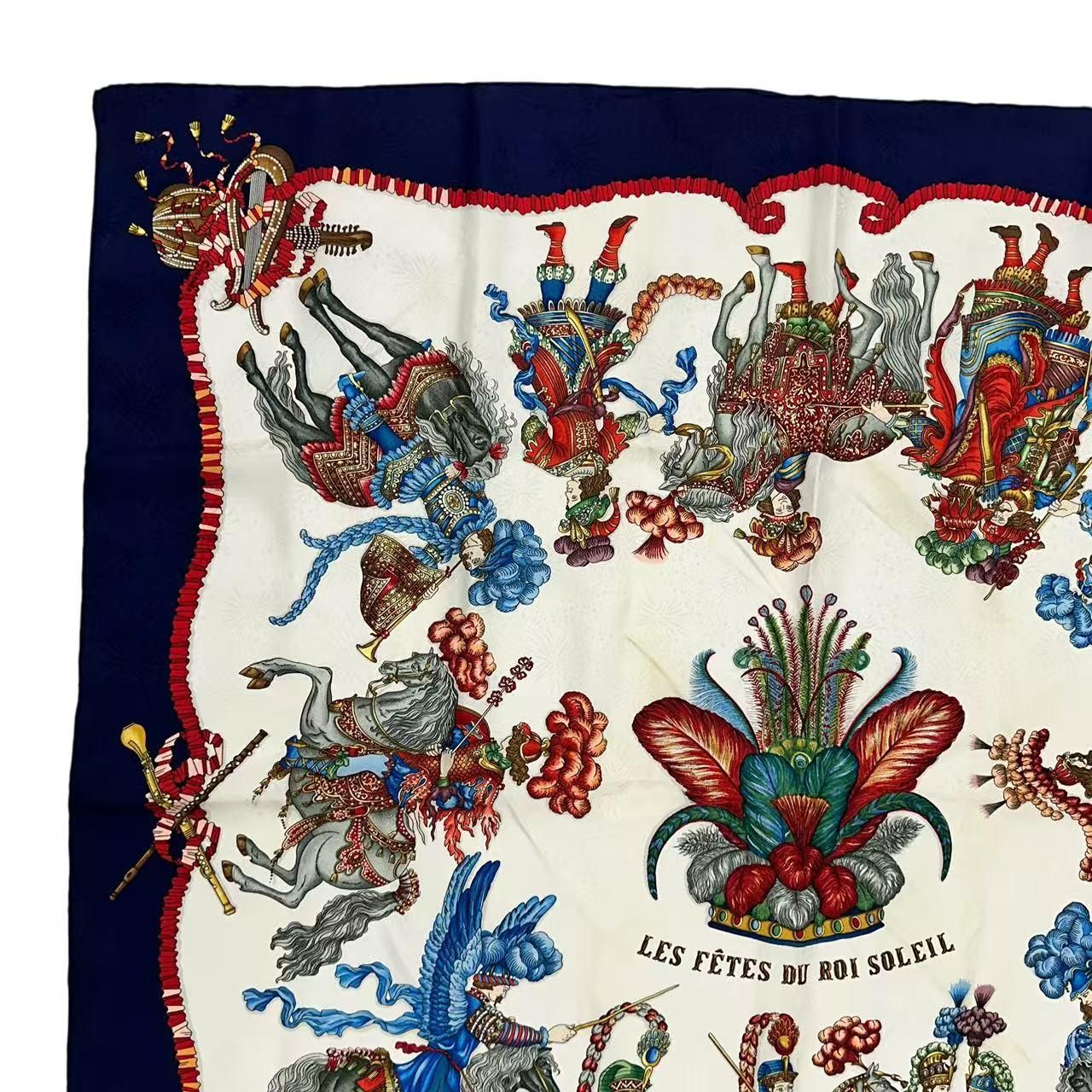 Hermes Scarf Silk Carre 90 les Fetes du Roi Soleil Celebration of the Sun King — view 2
