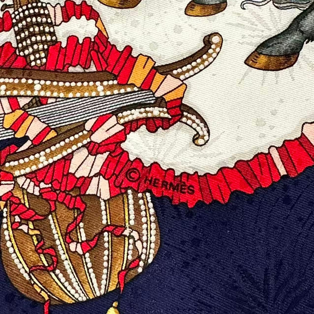 Hermes Scarf Silk Carre 90 les Fetes du Roi Soleil Celebration of the Sun King — view 7