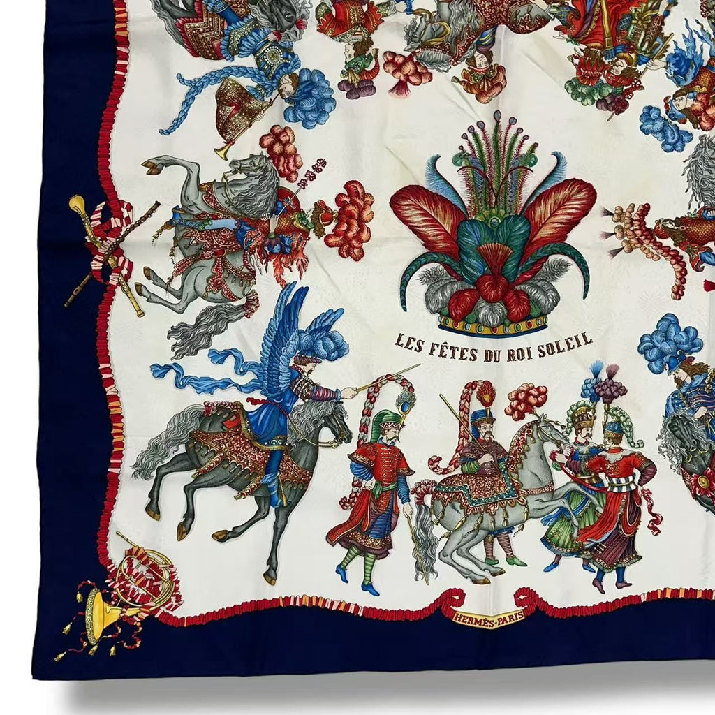 Hermes Scarf Silk Carre 90 les Fetes du Roi Soleil Celebration of the Sun King — view 4