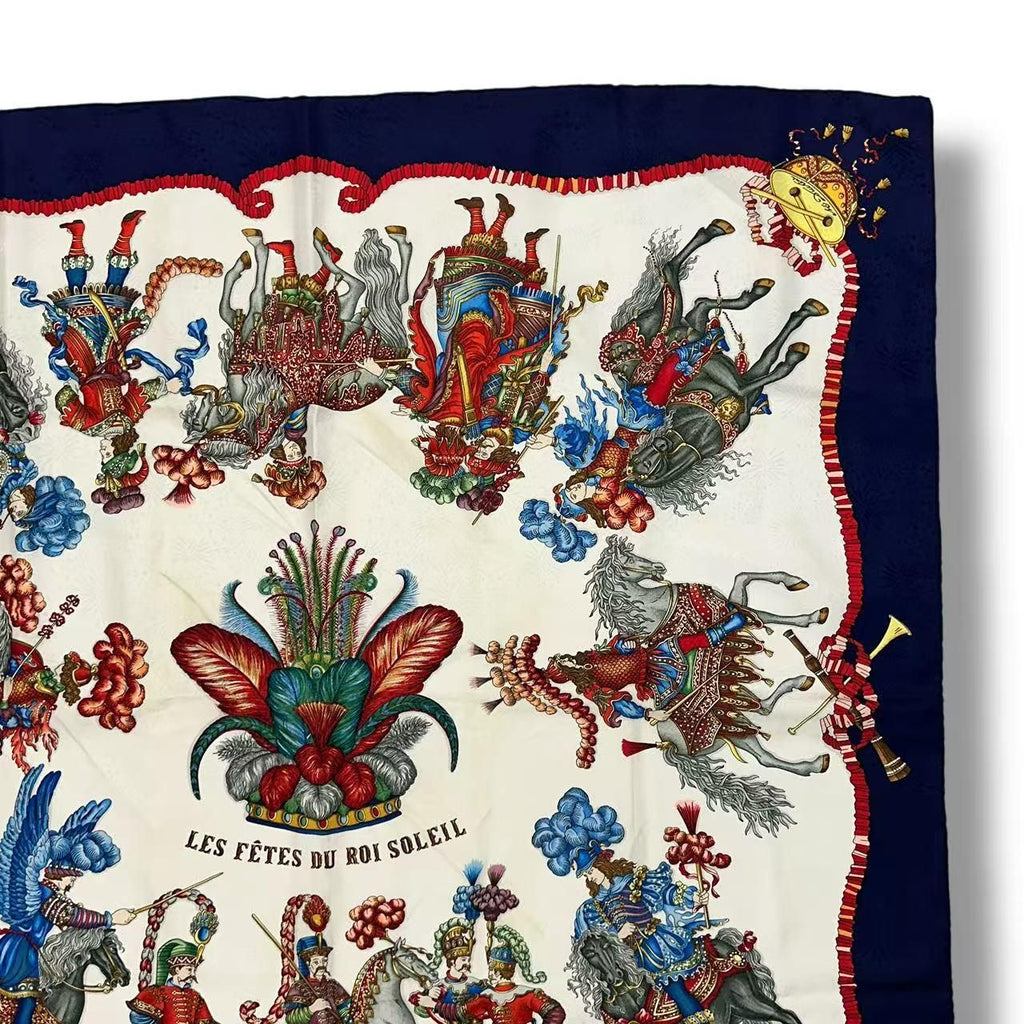 Hermes Scarf Silk Carre 90 les Fetes du Roi Soleil Celebration of the Sun King — view 3