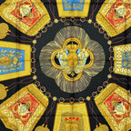 Hermes Scarf Silk Carre 90 Poste Et Cavalerie Saber Decorative Bag Black — view 6
